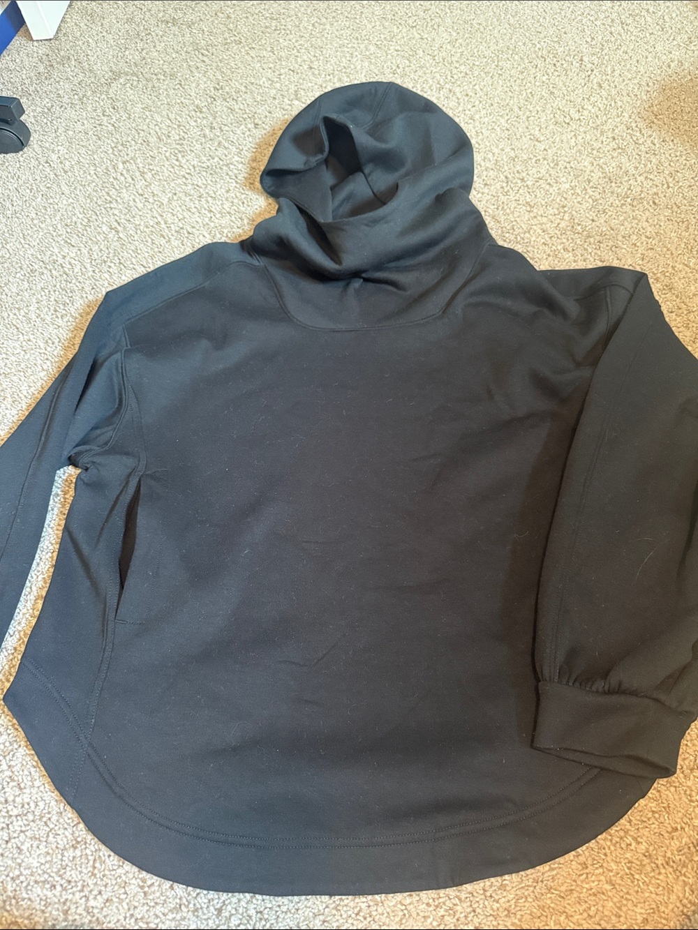 Free People Black Funnel Neck Sweatshirt